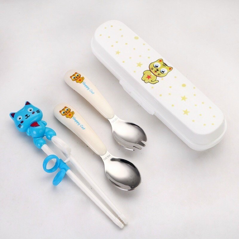 Bộ thìa dĩa đũa tập gắp GORYEO BABY HÀN QUỐC giúp bé tập ăn dặm
