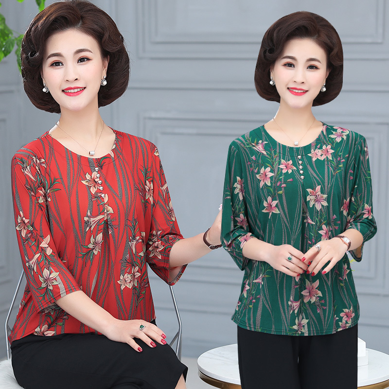 Áo sơ mi hoa trung niên cao cấp