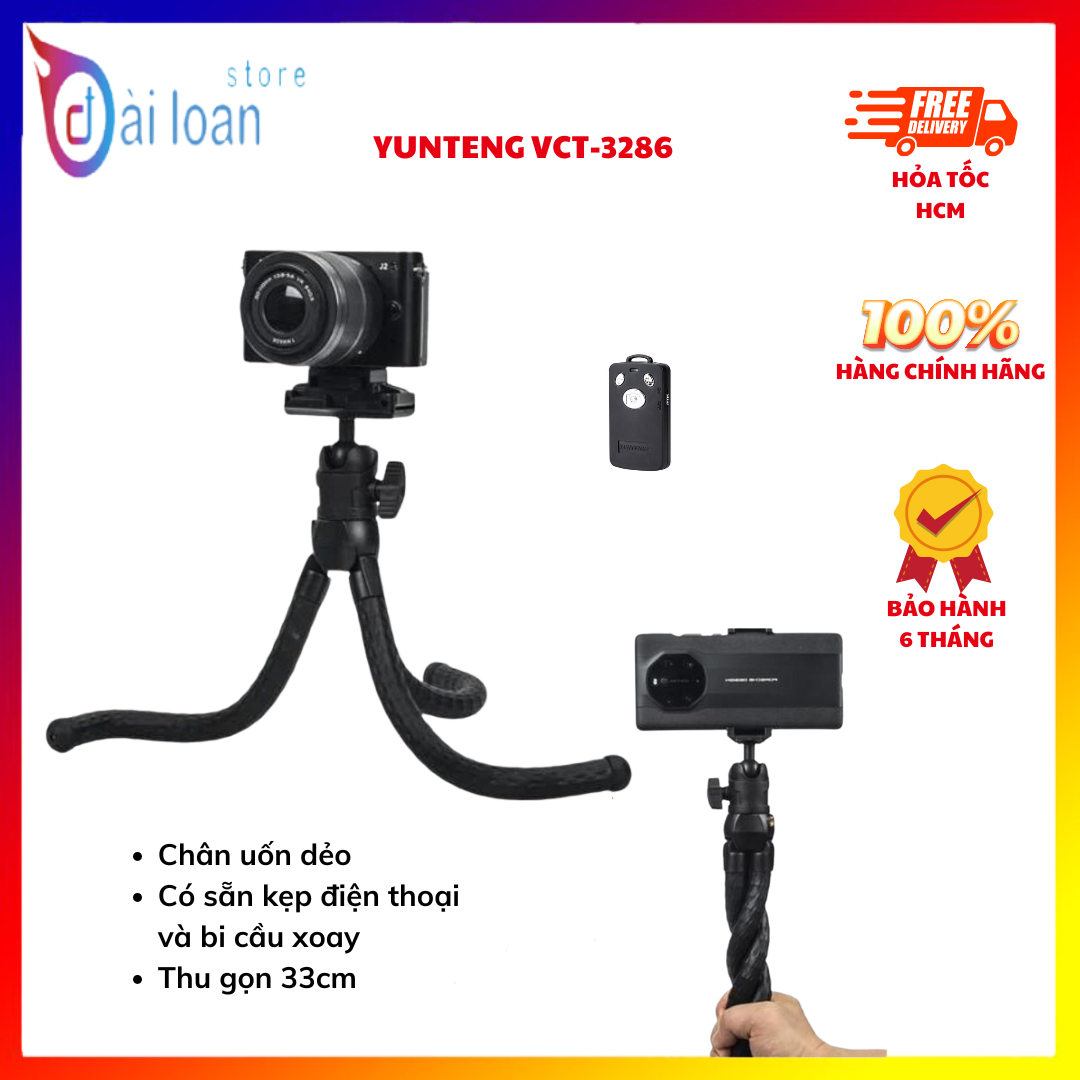 Tripod/ Chân bạch tuộc Yunteng 3286, phụ kiện cố định điện thoại, máy ảnh để quay chụp