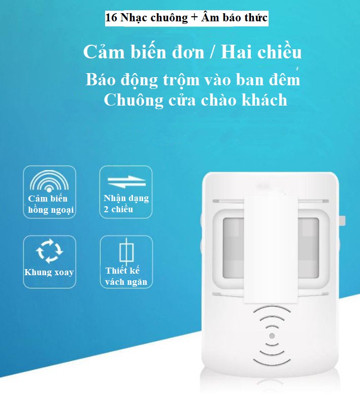 [Freeship] Chuông báo cảm biến hồng ngoại, chuông báo trộm báo động không dây, chuông báo chống trộm tiết kiệm và thiết thực, chuông chống trộm, chuong bao dong, chuong chong trom gia re, chuông cửa thông minh, chuông gắn cửa chào khách