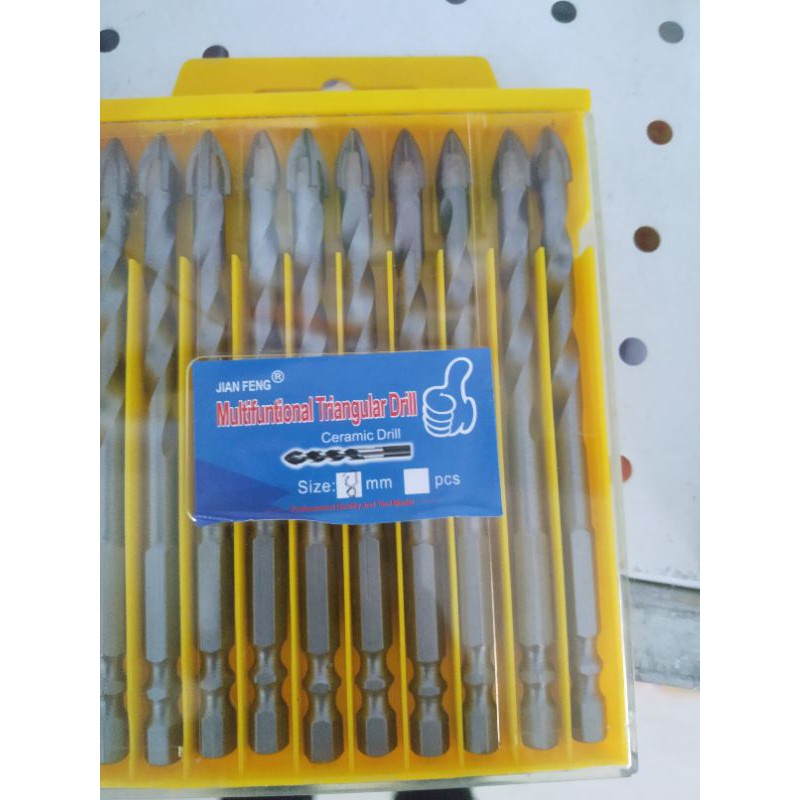 Mũi khoan đa năng 4 cạnh,khoan gạch mem, đá , bê-tông, gỗ 1 hộp 10 mũi