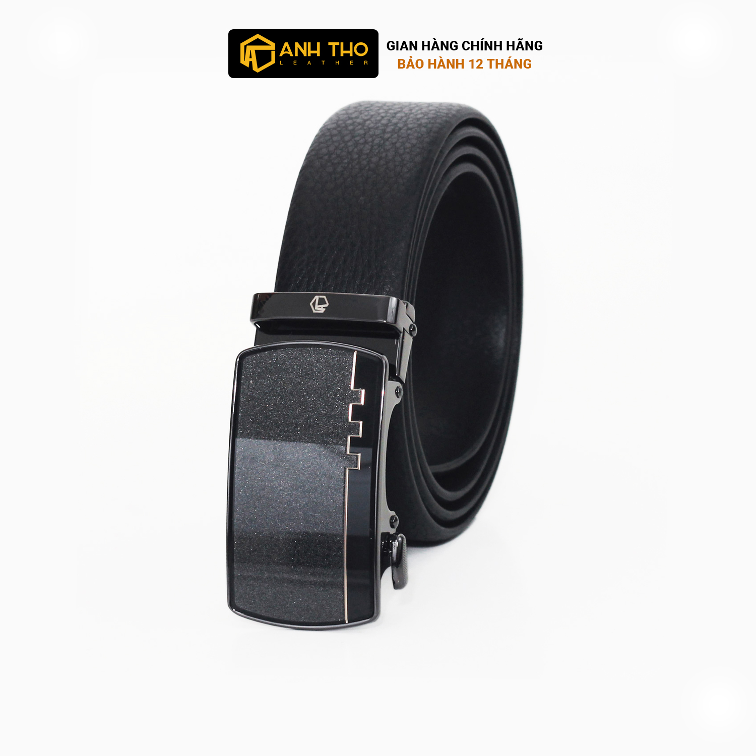 Thắt lưng da bò anh tho leather mit-01 | mặt kiếng vân đá