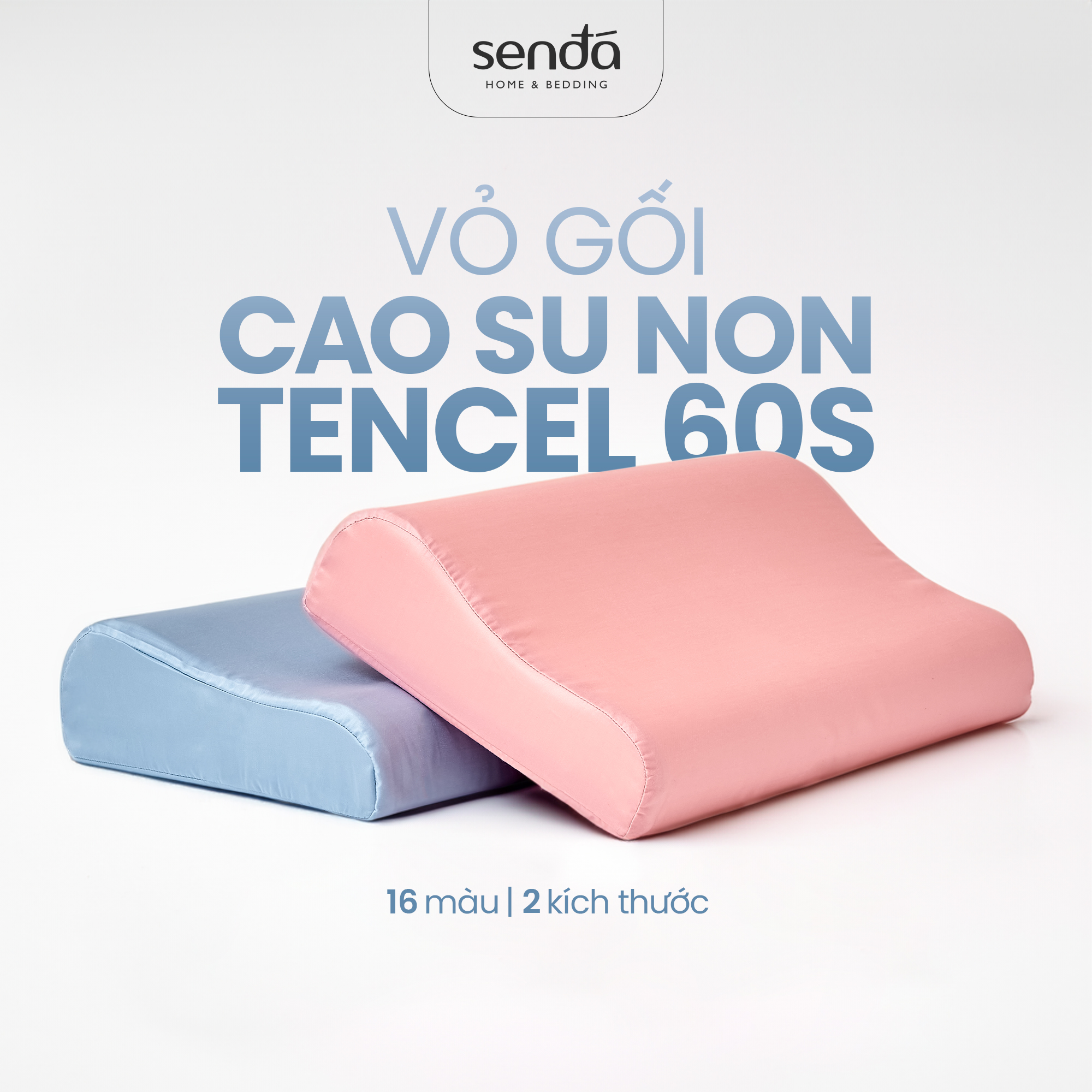 Vỏ gối cao su non Sen Đá Home Bedding lụa Tencel trơn màu cao cấp, bao áo gối Memory Foam cho người lớn