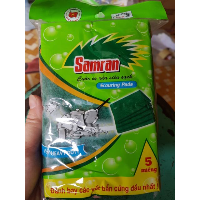 Gói 5 tặng 1 Miếng cước xanh Samran rửa chén bát cọ xong nồi