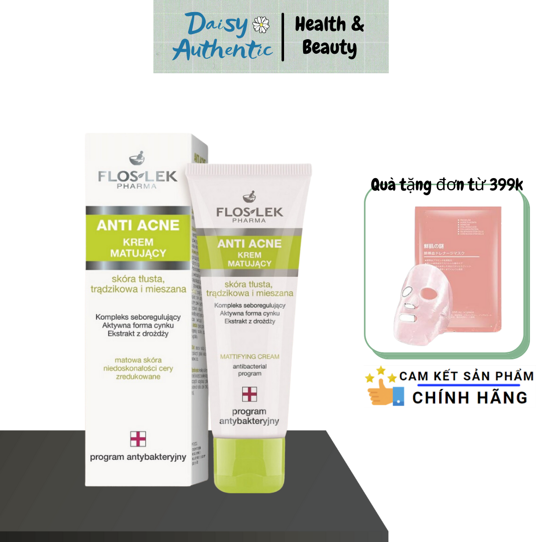 Kem kiểm soát dầu và điều tiết nhờn Floslek Anti Acne Mattifying Cream 50ml