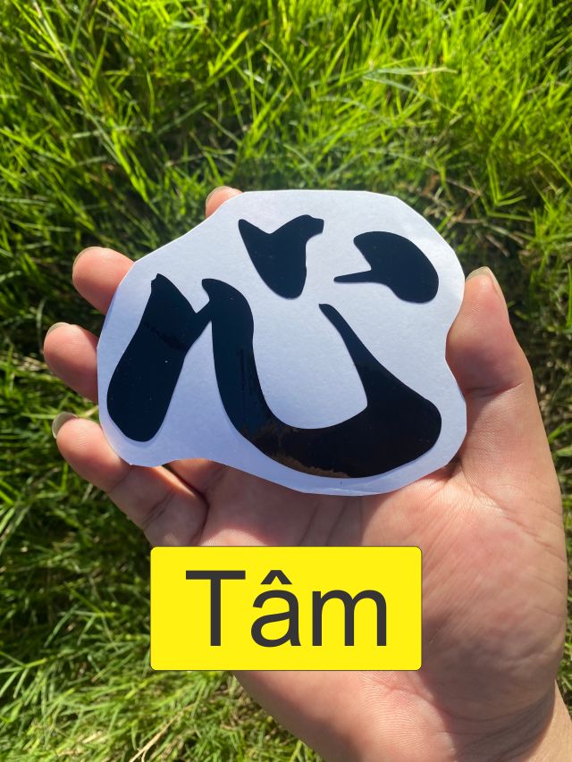 Tem chữ Hán - Tem chữ Tàu - trang trí dán đầu xe, kính chắn gió - dán xe máy, nón bảo hiểm,....thích đâu dán đó