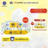 Combo 12 khăn ướt Unifesh/UniDry - gói 80 miếng