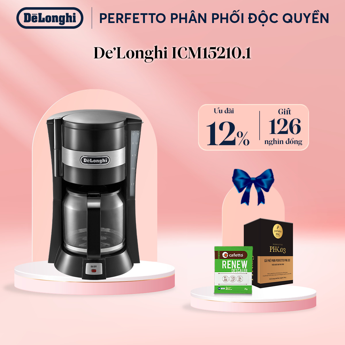 Máy pha cà phê Drip DeLonghi ICM15210.1
