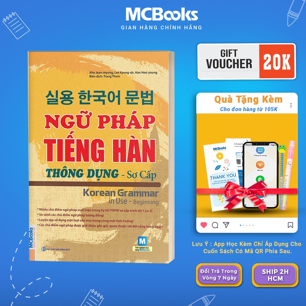 Sách - Ngữ pháp tiếng Hàn thông dụng sơ cấp - Korean Grammar in use Beginning - MCBOOKS Sách tự học 