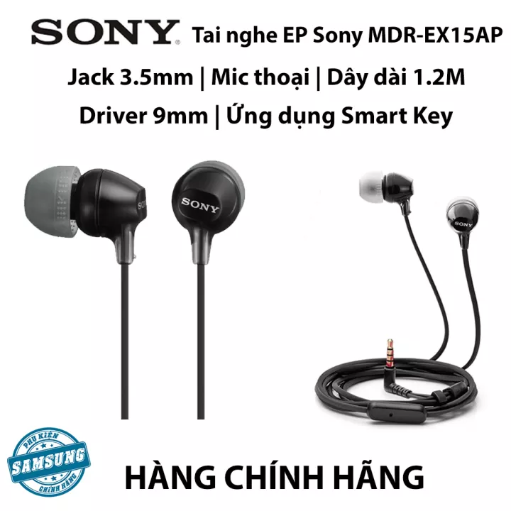 Tai nghe dây sony có mic, jack 3.5mm mdr-ex14ap - hàng chính hãng