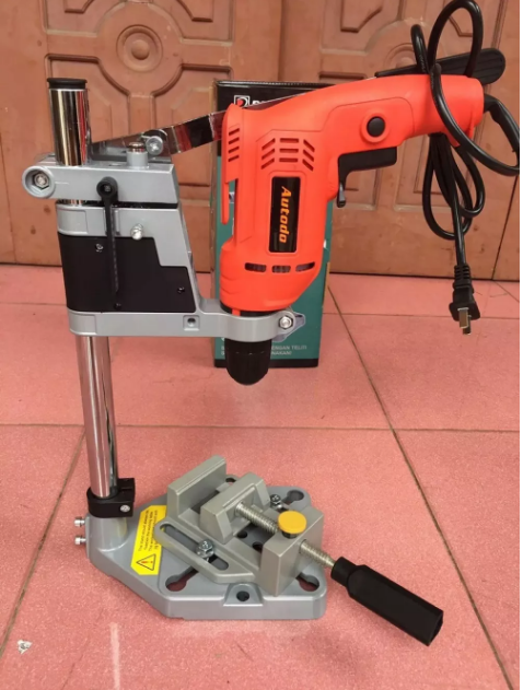 Khung đế kẹp máy khoan kèm ê tô mini - khung chuyển đổi khoan bàn - tz6102khung khoan bàn- có ê tô