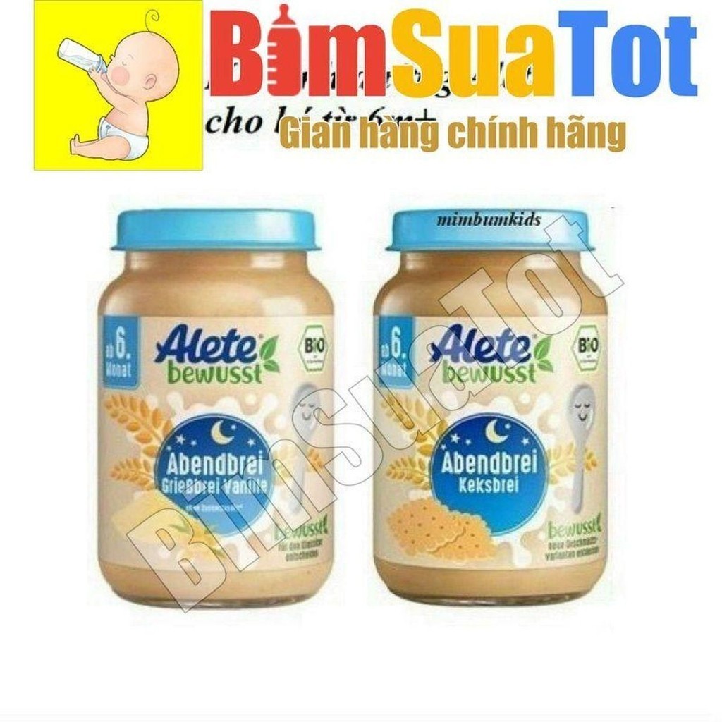 Hũ dinh dưỡng hữu cơ Đức Alete ăn liền cho bé từ 6 tháng 190gram (lẻ từng hủ)