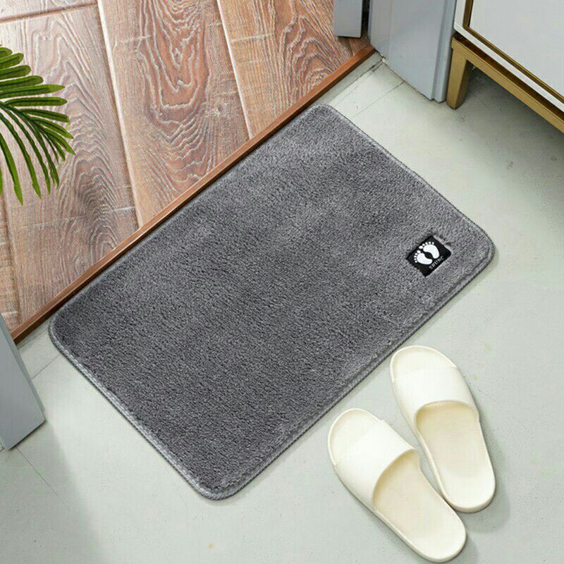 Thảm nỉ lau chân hình chữ nhật, chùi chân len mềm mịn dày dặn chống trơn trượt hàng chất lượng cao