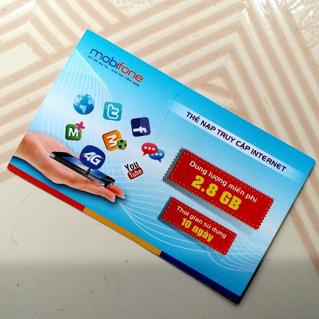 Thẻ data 3G Mobifone loại 2,8Gb