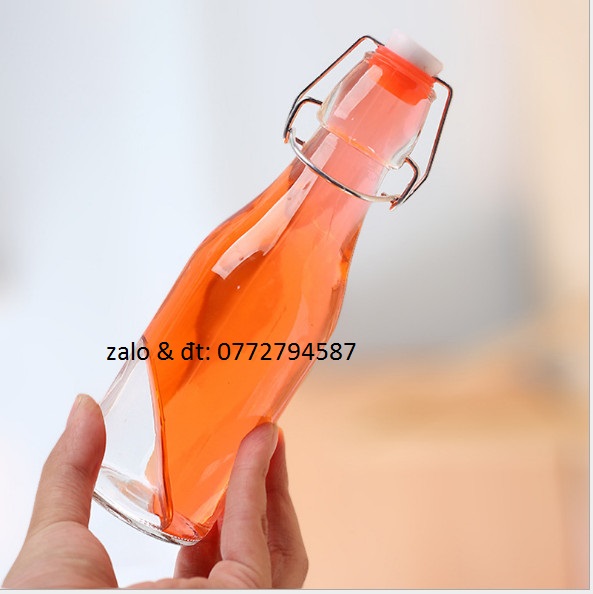 Chai thủy tinh nắp gài gọng sắt 250ml