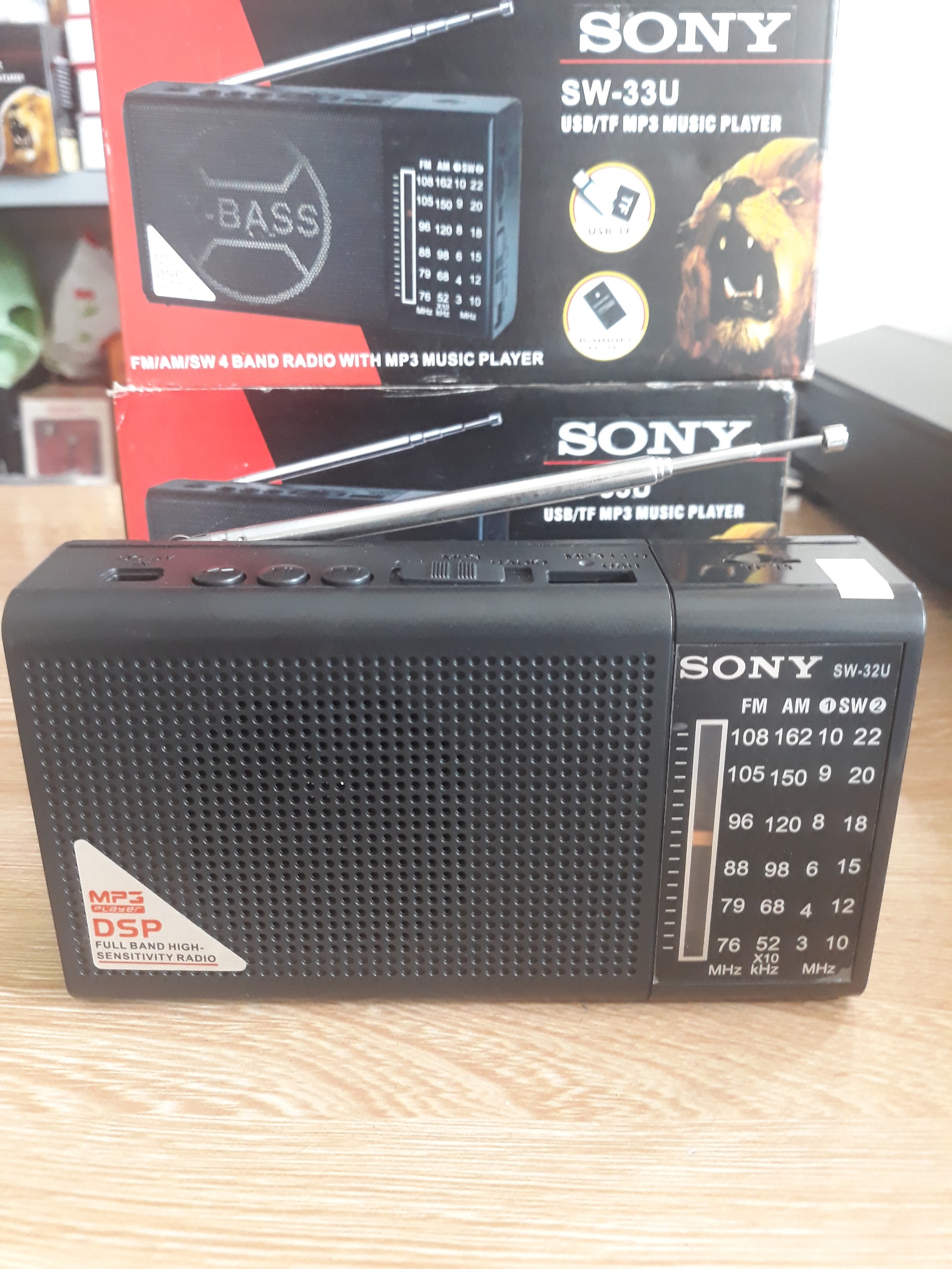 Đài radio sony 4 band sw-32u đọc usb, thẻ nhớ - tặng kèm pin 5c