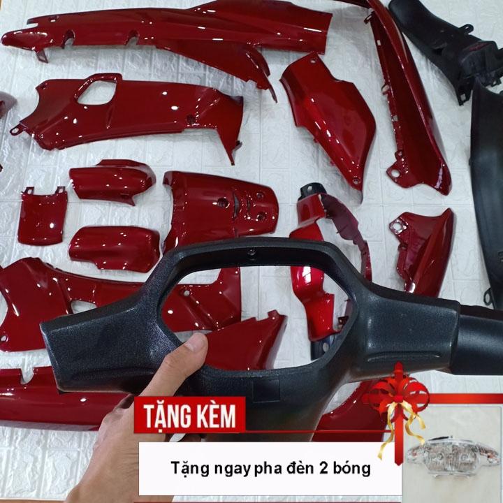 [TẶNG NGAY PHA ĐÈN 2 BÓNG] Dàn áo xe Wave alpha - wave 110  đời xe 1997 đến 2006, nhựa nguyên sinh ABS màu đỏ đun - có TẶNG BỘ TEM 3 lớp xịn., chuyên cung cấp phụ tùng xe máy