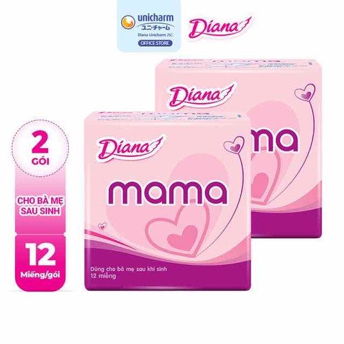 HSD 2026 Lốc 2 gói băng vệ sinh MAMA DIANA dành cho mẹ sau sinh 12 miếng