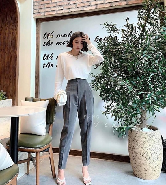 Quần baggy lưng cao,quần baggy cạp cao trên rốn mã 457 mới siêu hot, chất vải VITEK chuyên may đồ TÂY và công sở cao cấp
