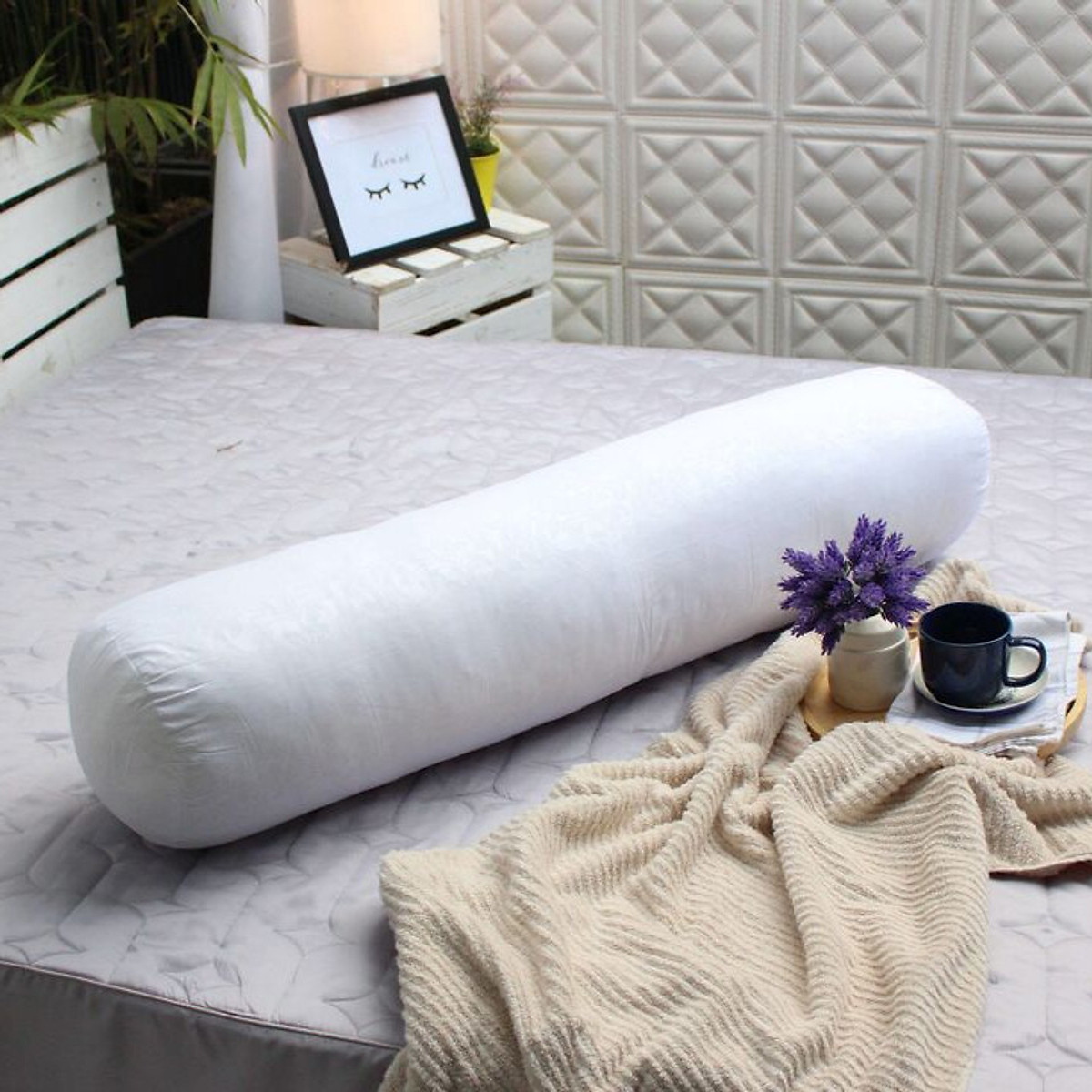 RUỘT GỐI HƠI MỀM MỊN.[TẶNG KÈM VỎ] Phần ruột gối bằng  sợi polyester êm ái.