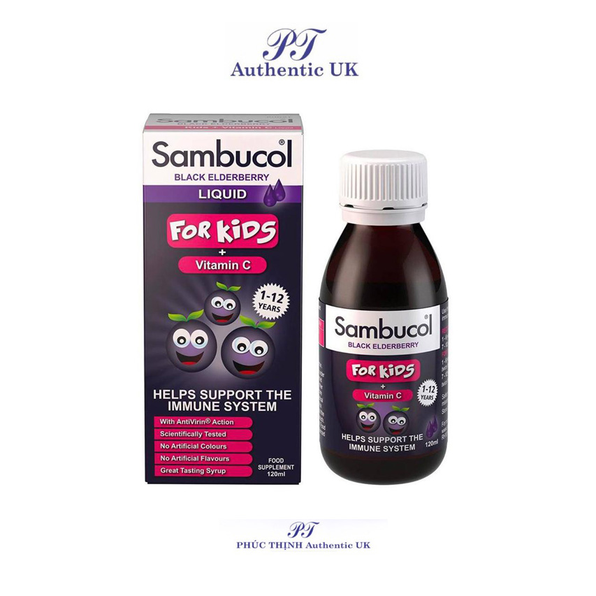 Siro sambucol for kid tăng sức đề kháng hàng ngày cho bé từ 1- 12 tuổi