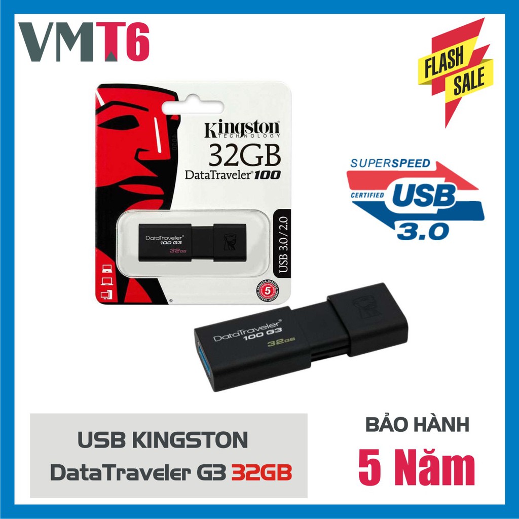 USB 3.0 Kingston DT100G3 32GB - bảo hành 5 năm!