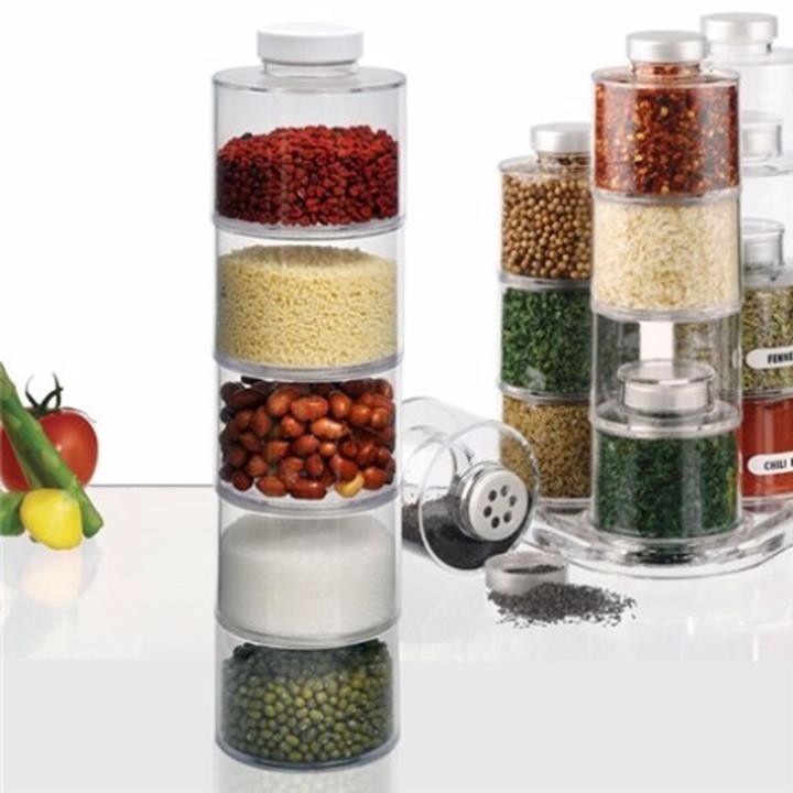 Kệ đựng gia vị 5 tầng trong suốt cao cấp