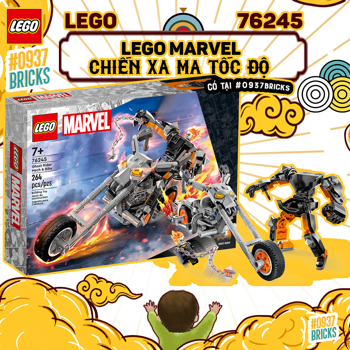 Lego 76245 chiến xa tốc độ của ghost rider 2023 có sẵn tại 0937bricks