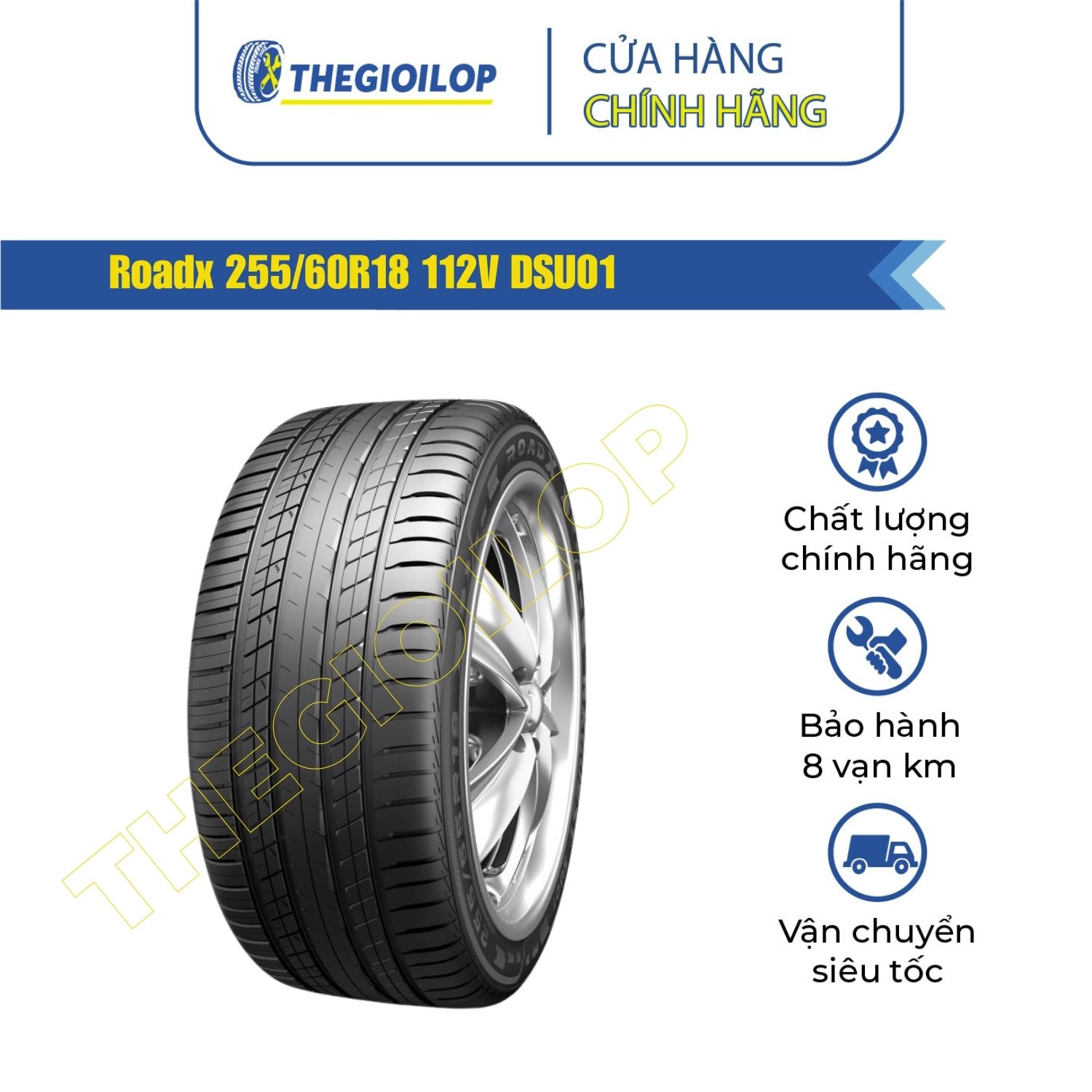 Lốp xe ô tô Roadx 255/60R18 112V DSU01 - Lắp xe Ford Everest