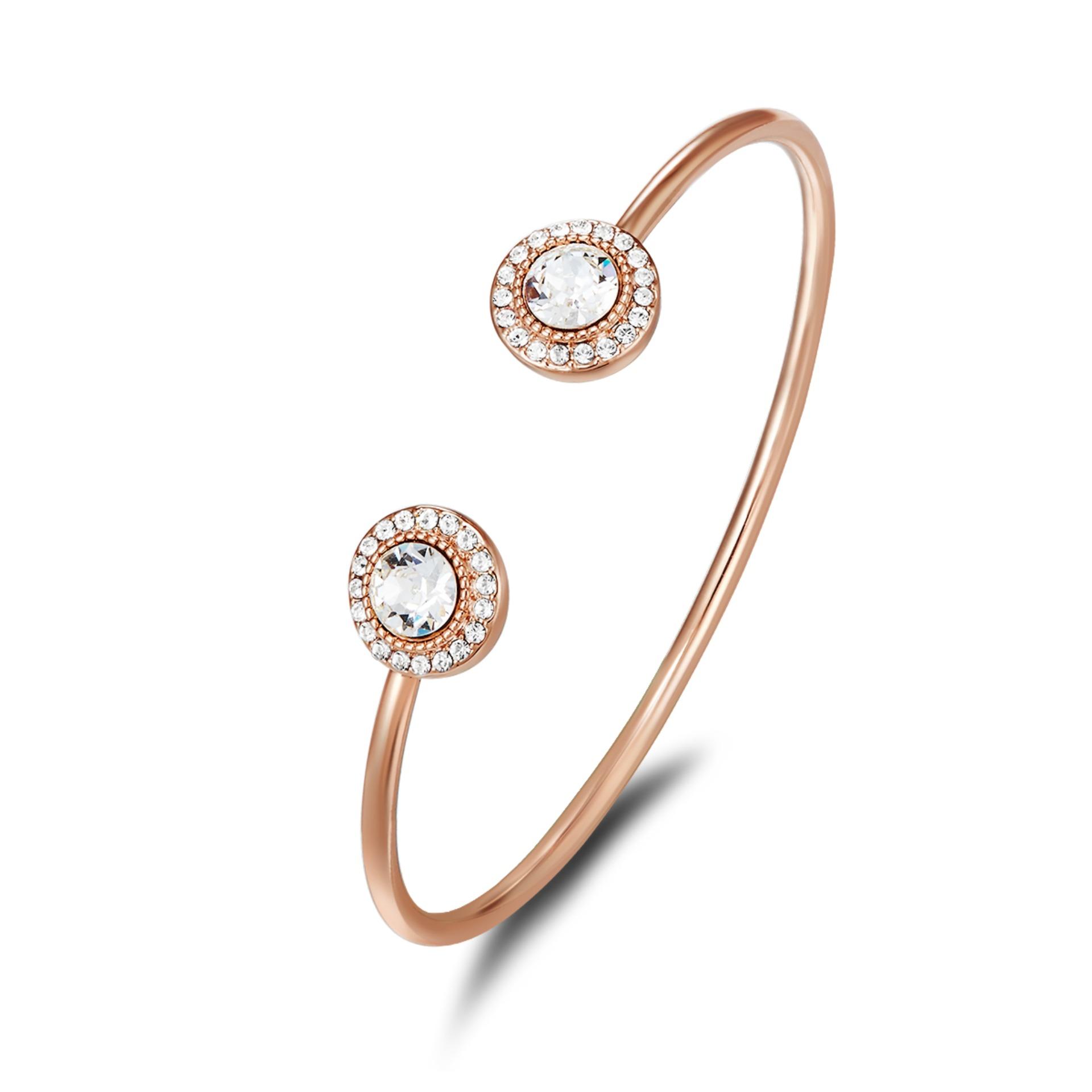 Vòng tay Mestige Ayla Bangle with Swarovski® Crystals - Silver/Rose Gold