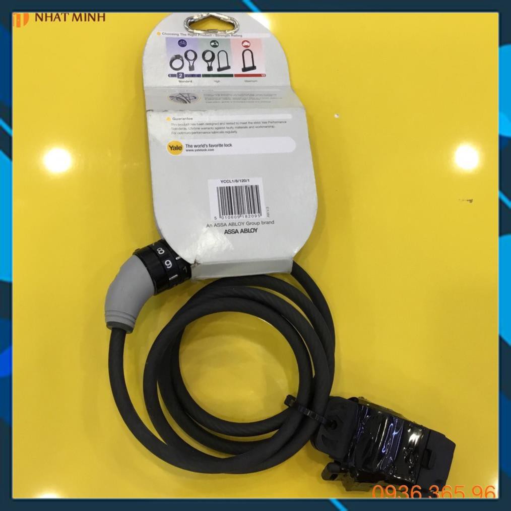 Khóa xe đạp có thể đổi mã số yale yccl1/8/120/1 bảo hành 10 năm