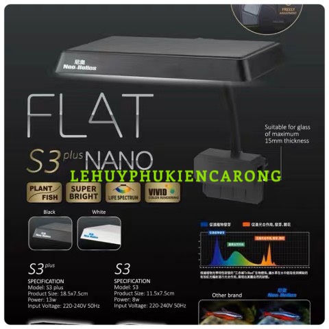 Đèn led s3 plus nano chuyên dụng cho hồ cá lóc , hồ cá thủy sinh
