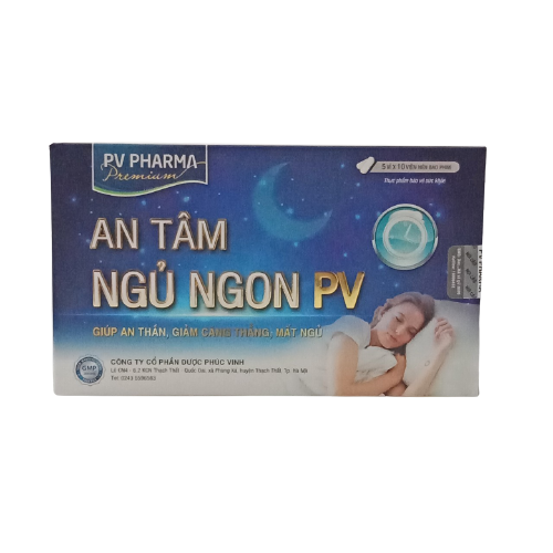 An Tâm Ngủ Ngon PV - Giúp an thần, hỗ trợ giảm căng thẳng, suy nhược thần kinh, hỗ trợ giảm các triệu chứng lo âu, hồi hộp, mất ngủ, khó ngủ, giấc ngủ chập chờn ( Hộp 50 viên)