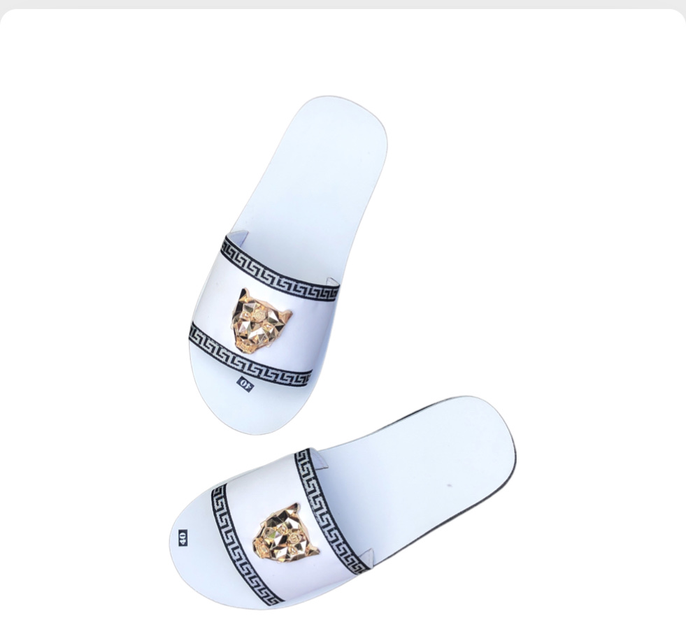 Thới giới dép sandal dép quai ngang nam và nữ đế trắng quai ngang trắng phối dù đủ màu đủ size
