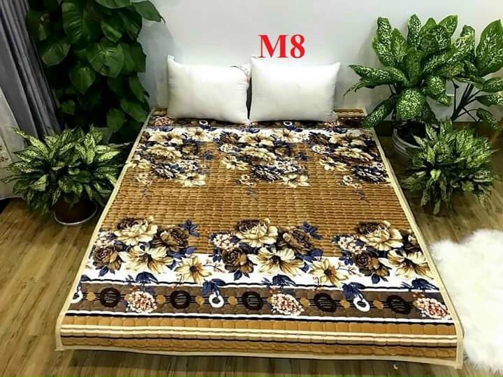 Thảm nhung đa năng trải giường họa tiết 3 lớp ấm áp Dùng Thay Nệm, Chiếu, Drap giường, Thảm ngủ trưa