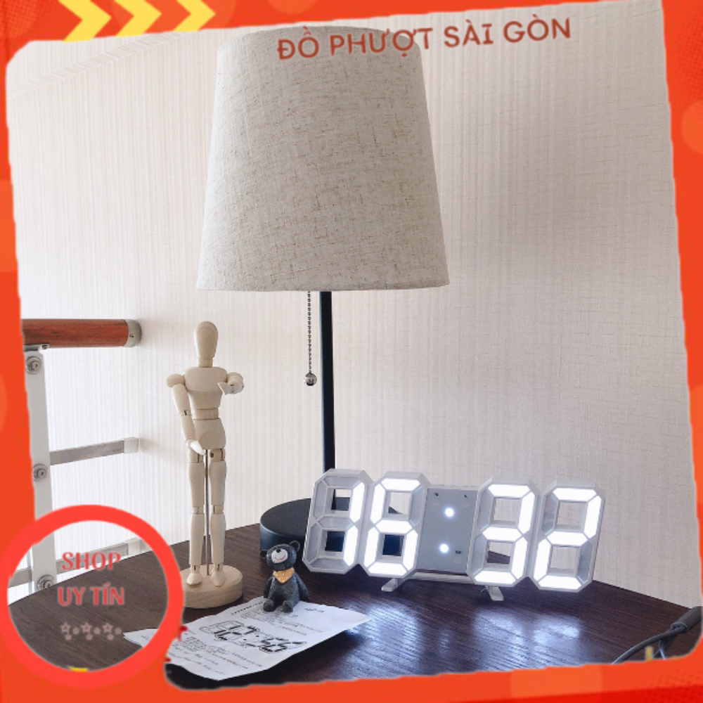 Đồng hồ đèn led 3d dùng để trang trí bàn học, phòng làm việc