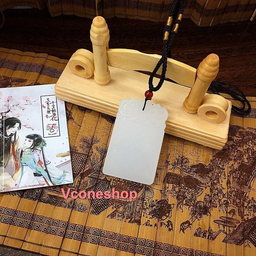 Ngọc bội miếng long phượng trắng quà tặng xinh xắn dễ thương