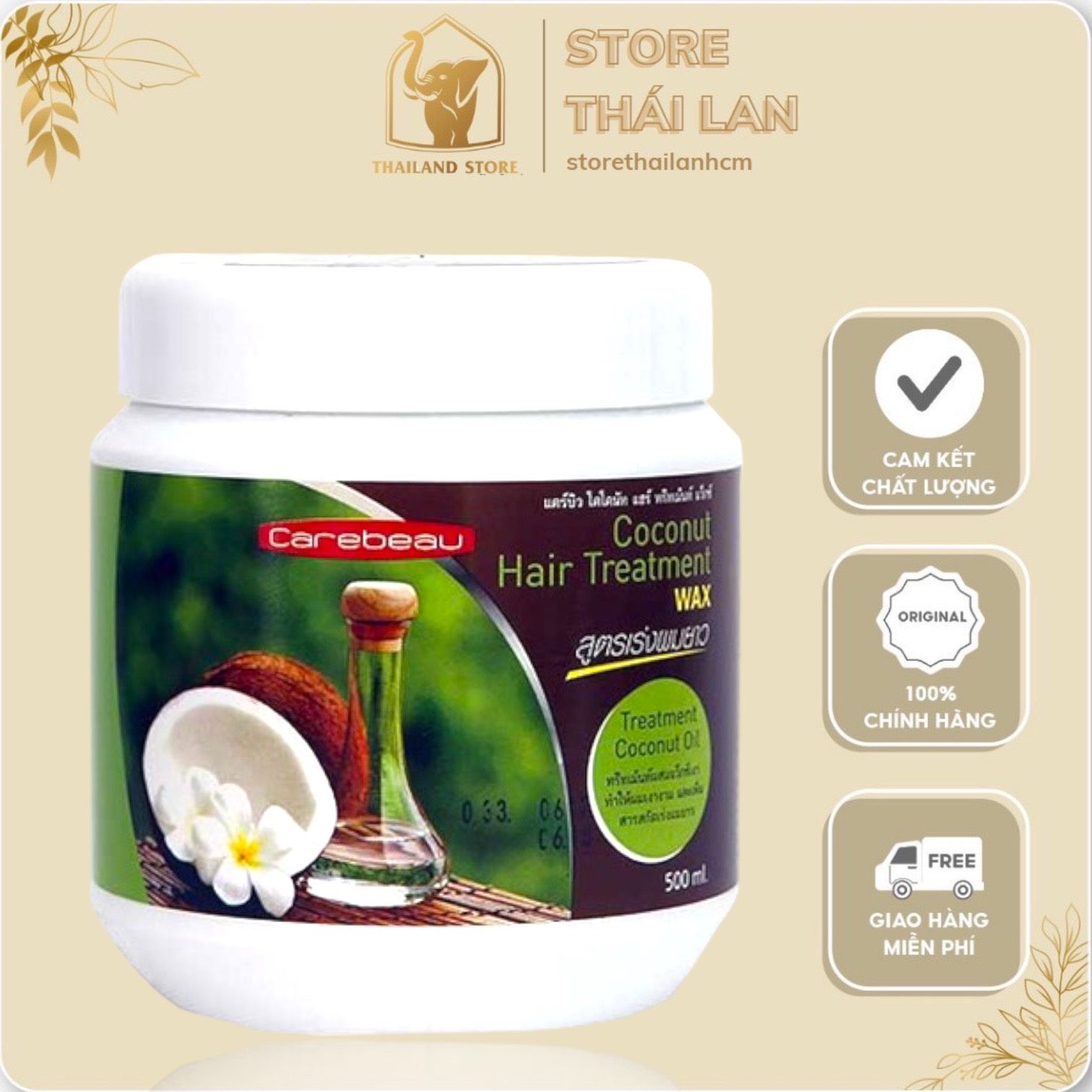 Kem ủ tóc dừa non carebeau thái lan 500ml