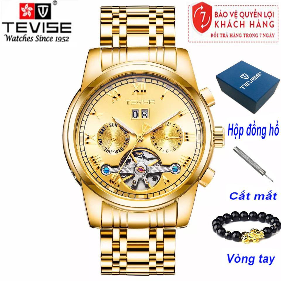 Đồng hồ nam chạy cơ automatic tevise 9005 dây thép cao cấp