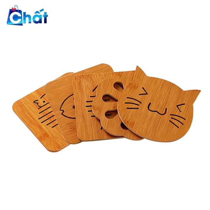 Combo 3 đế lót nồi bằng gỗ đáng yêu hình ngẫu nhiên