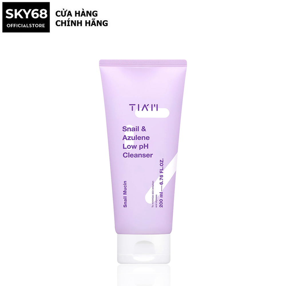 Sữa Rửa Mặt Dịch Lọc Ốc Sên Làm Dịu Và Phục Hồi TIAM Snail & Azulene Low PH Cleanser 200ml