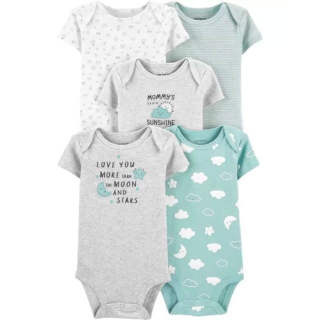 [Auth] Set 5 bodysuit Carters Mỹ cho bé trai gái