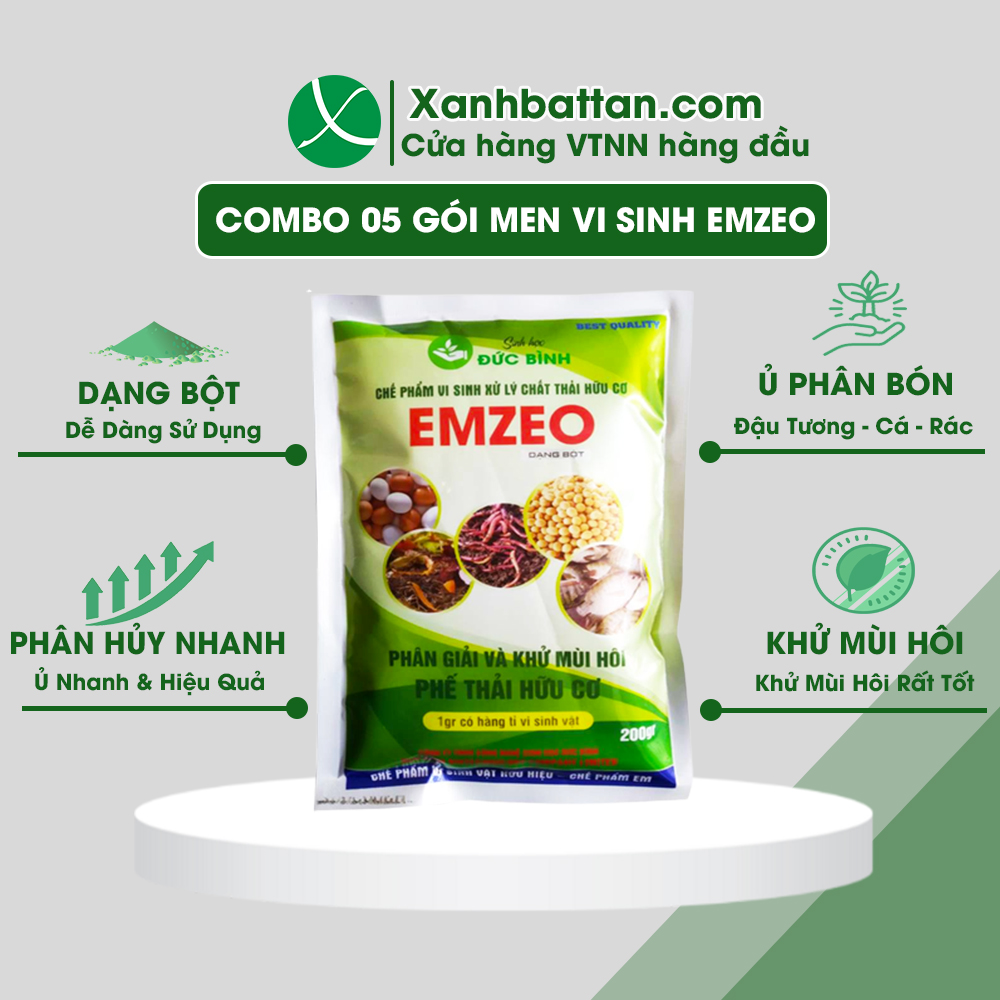 Combo 5 Gói Chế Phẩm EMZEO Khử Mùi Hôi