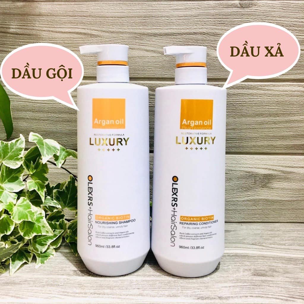 Dầu gội collagen dầu gội cặp Olexrs Luxury bản nâng cấp hỗ trợ mọc tóc ngăn rụng tóc phục hồi hư tổn 960ml/1 cặp gội xả