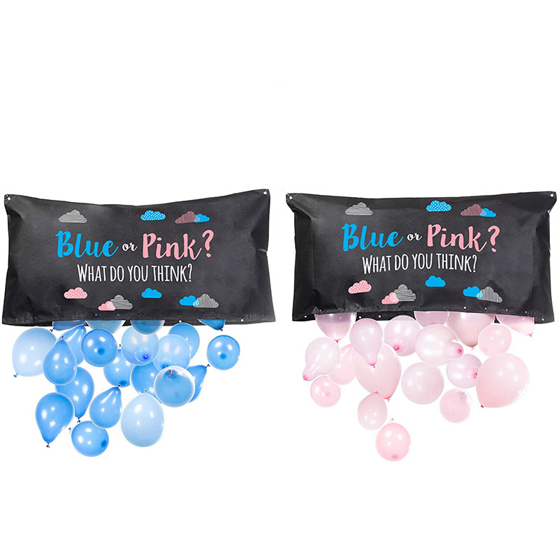 Túi bong bóng rơi tiết lộ giới tính em bé, tiệc gender reveal balloon drop bag