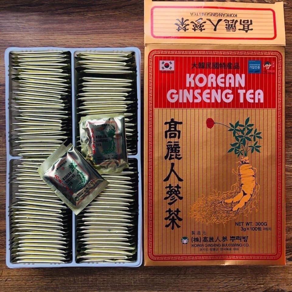[Chính Hãng] Trà Sâm Hàn Quốc Korean Ginseng Tea Hộp 100 Gói