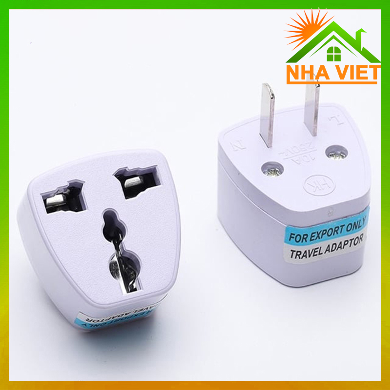 Phích cắm chuyển đổi đa năng 3 chấu thành 2 chấu giắc cắm điện chuyển đổi ổ cắm chuyển đổi 3 chân sang 2 chấu