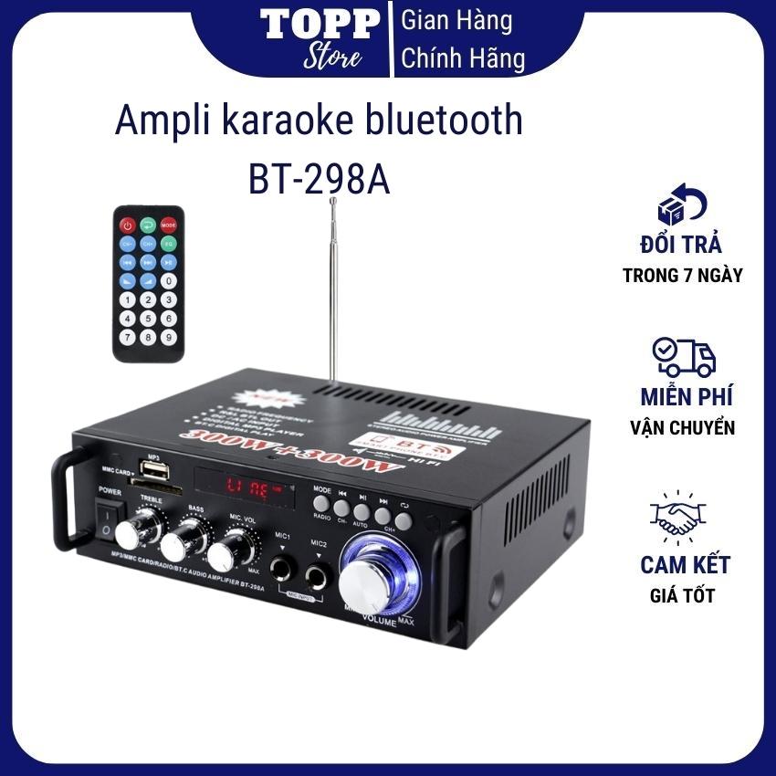 Âm ly karaoke, ampli karaoke mini, ampli mini karaoke bluetooth cao cấp BT-298A - Bảo hành 3 tháng