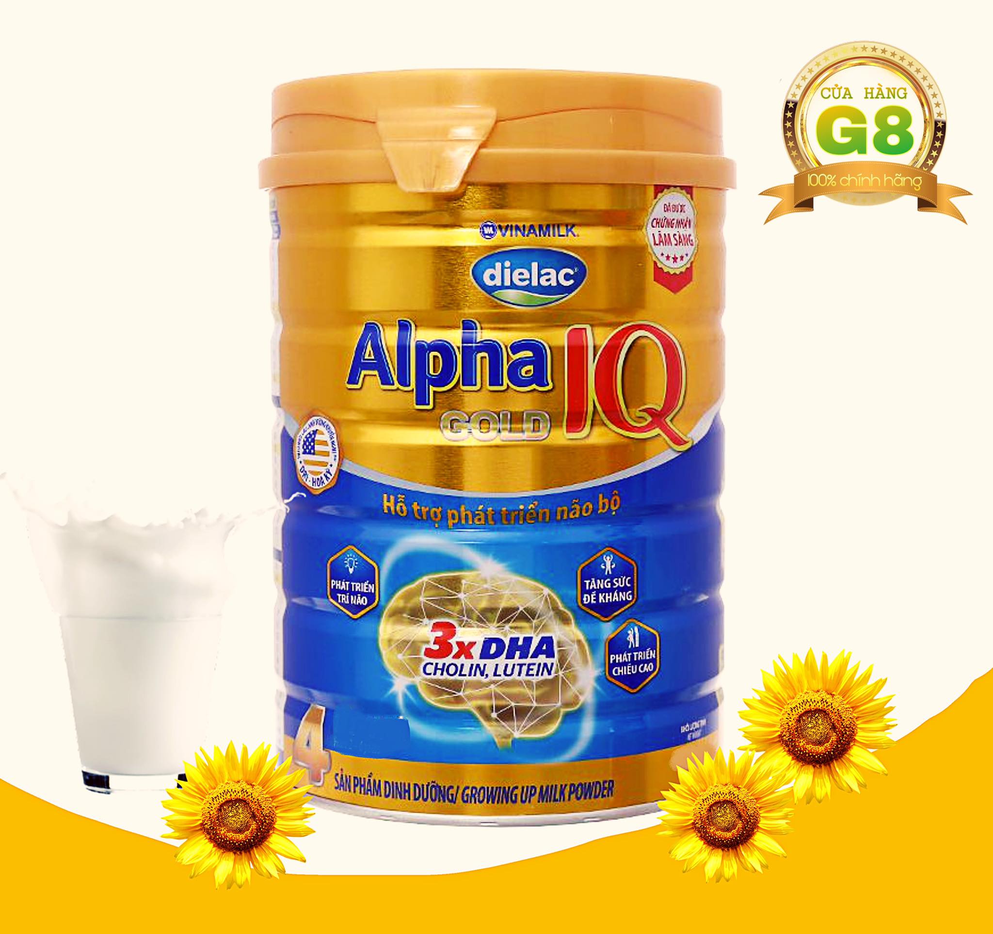 Sữa bột Dielac Alpha Gold 4 900g - Hỗ trợ phát triển não bộ, chiều cao