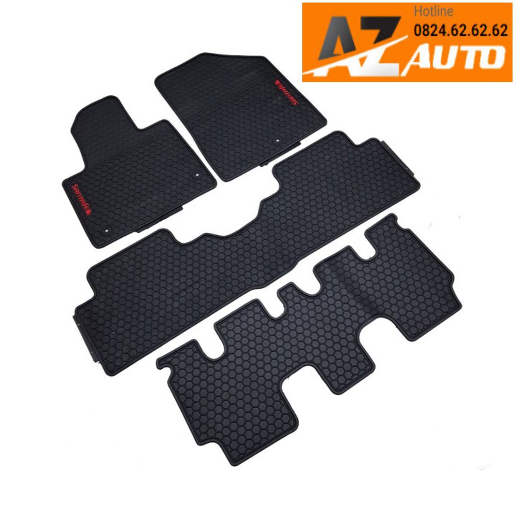 Thảm sàn, lót sàn cao su 3D cho #Hyundai Santafe 2019-2022 ( hàng chất )
